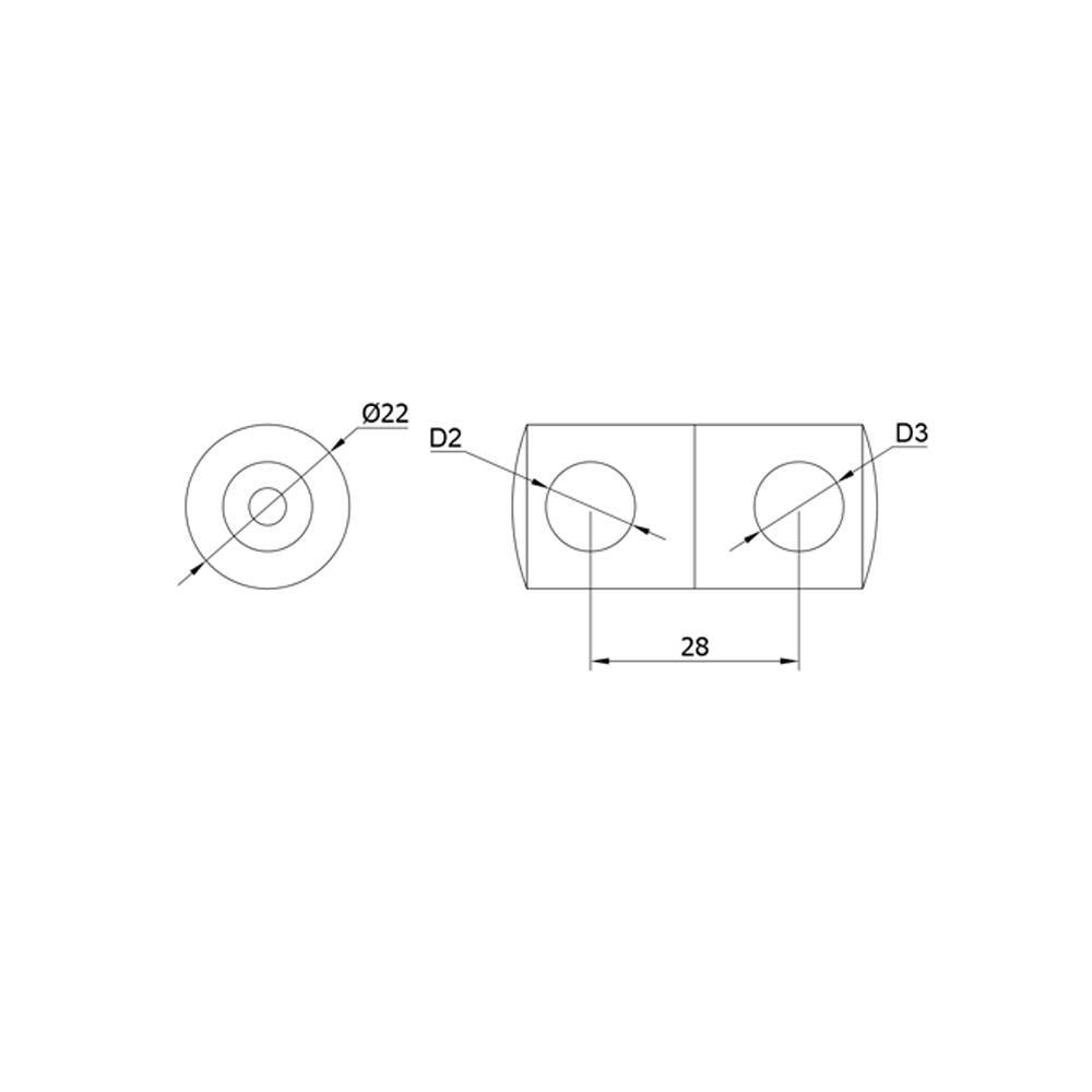 12 mm Round Bar Cross Holder CADD