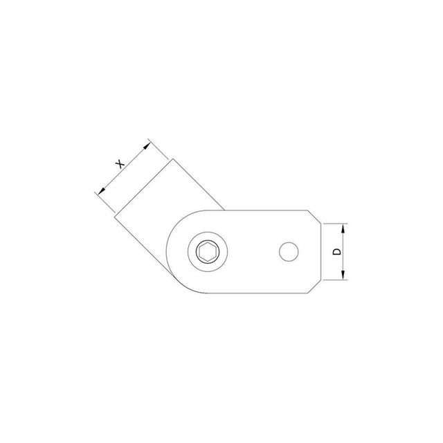 12 mm Round Bar Inline Holder for Flat Mount CADD