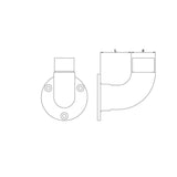 Wall Rail Return Flange for 42.4 mm Round Rail, CADD