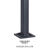 Square Newel Post – 40 x 40 x 2 mm, Satin Black