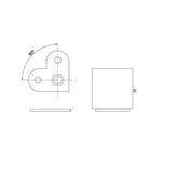 90 Degree Flat Rail Saddle for Handrail Bracket CADD