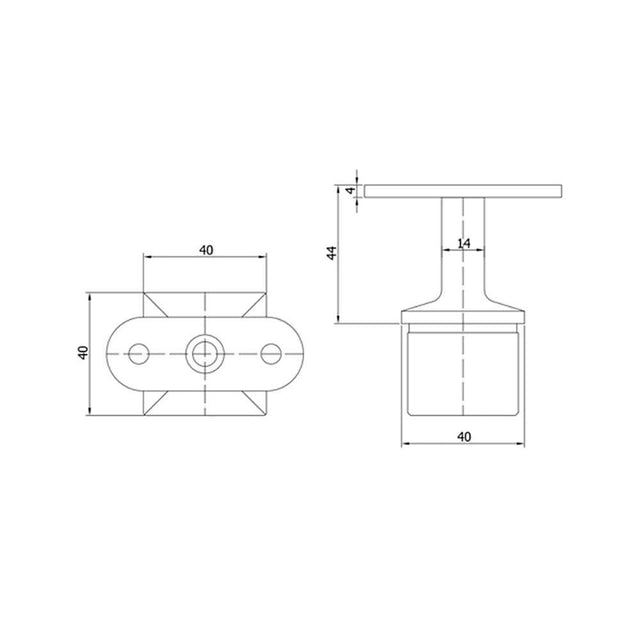 Square Post Handrail Support (AX20.005.030.A.SP) CADD