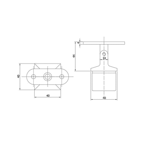 Adjustable Square Post Handrail Support ( AX20.005.031.A.SP) CADD