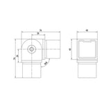 Adjustable Fitting for Square Rail – 40 x 40 x 2 mm CADD