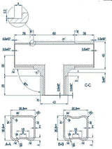 Tee Fitting for Square Rail – 40 x 40 x 2 mm - Satin Black (AX20.008.113.A)