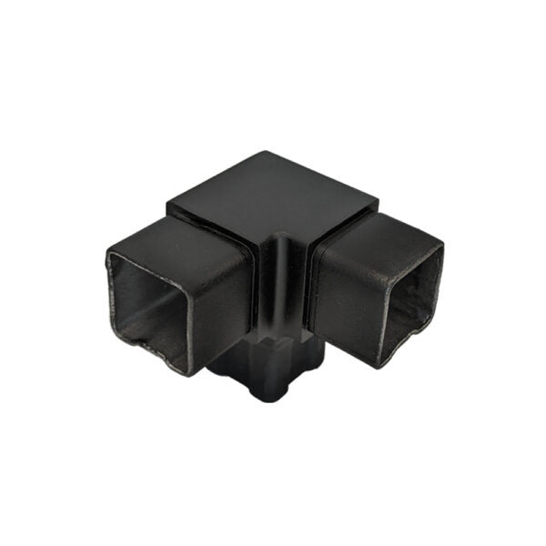 Three Way Fitting for Square Rail – 40 x 40 x 2 mm - Satin Black