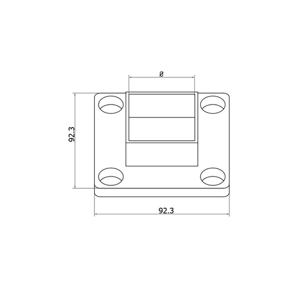 Wall Mount Flange for Square Rail – 40 x 40 x 2 mm (AX20.008.150.A.SP) CADD