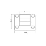 Wall Mount Flange for Square Rail – 40 x 40 x 2 mm (AX20.008.150.A.SP) CADD