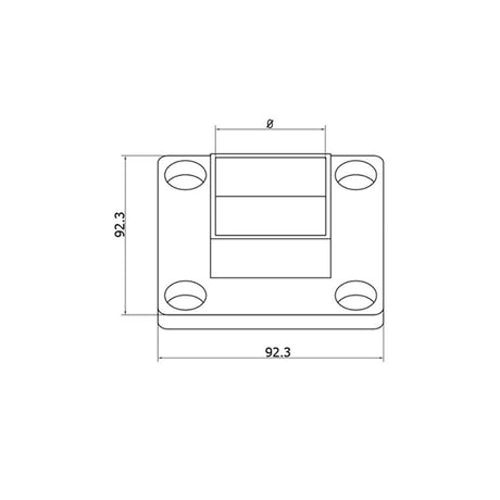 Wall Mount Flange for Square Rail – 40 x 40 x 2 mm (AX20.008.150.A.SP) CADD