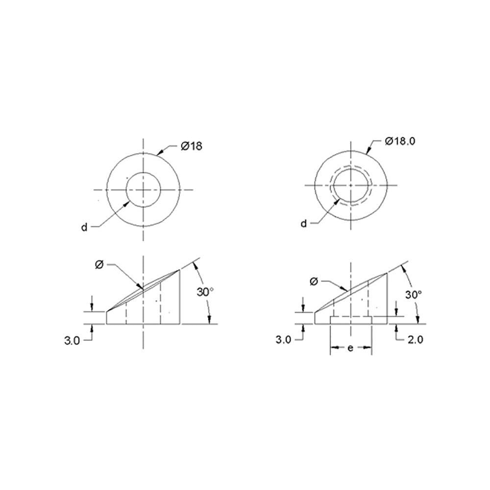 Sloping Washer for Flat Posts (CADD)
