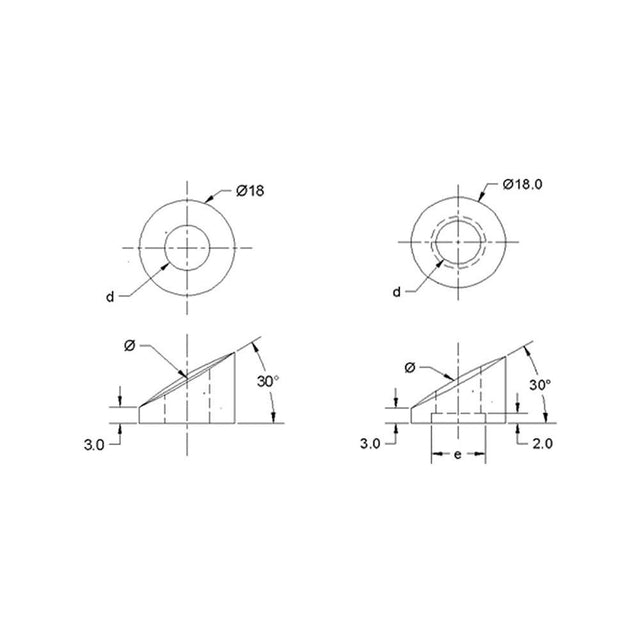 Sloping Washer for Flat Posts (CADD)