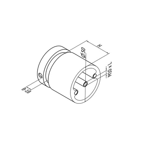 Round Glass Standoff – Fits 8 to 18 mm glass (CADD)