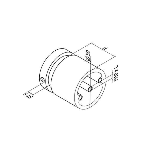 Round Glass Standoff – Fits 8 to 18 mm glass (CADD)