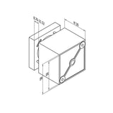 Square Glass Standoff – Fits 8.76 to 21.52 mm glass (CADD)
