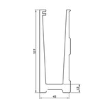 Wall Mount U Channel 120 x 45 mm (CADD)