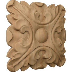 Acanthus Rosette, 3-1/2 Angled View