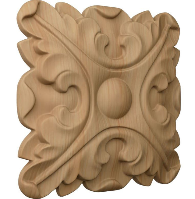Acanthus Rosette, 3-1/2 Angled View