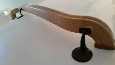 3028 Satin Black Wall Rail Bracket.  Photo courtesy of Allen Stover of Vashon Forge and Mill.