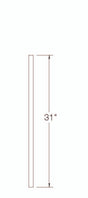 100EE Poplar S4S Balusters with Eased Edges 31"