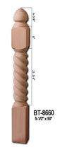 BT-8660 50" Barley Rope Twist Grande Newel Post