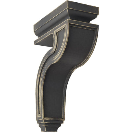Hollow Back Wood Vintage Decor Corbel (CORWD04X08X13HA) Vintage Black