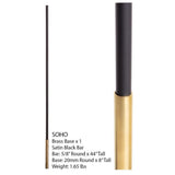 SoHo - Brass Base on Satin Black Baluster (18.4.1) One Sleeve Info