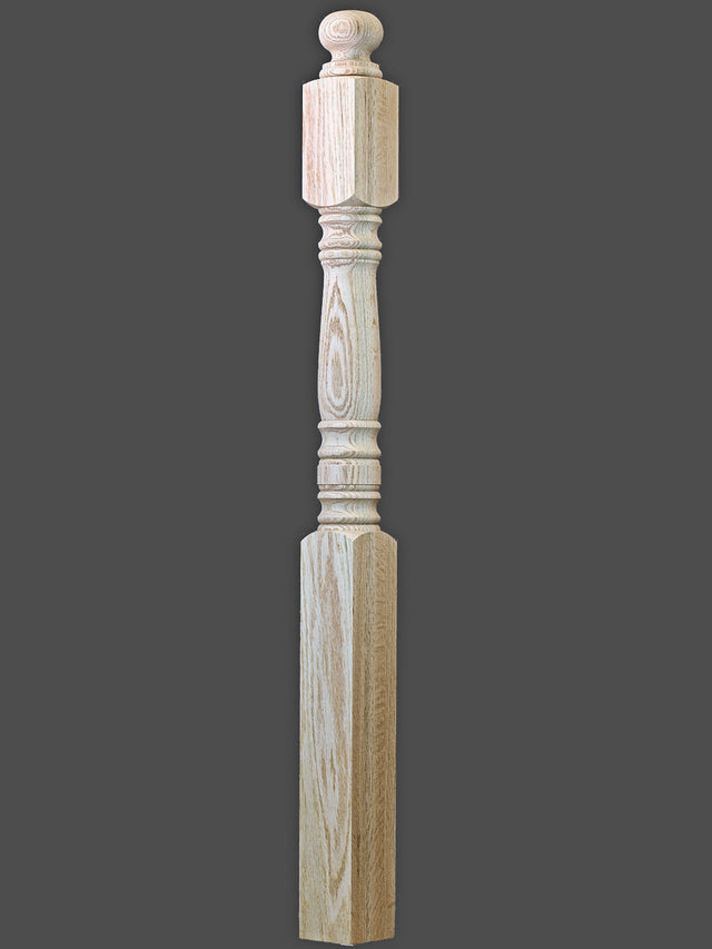 C-4008 Ball Top 3-1/2" x 56" Starting Newel Post with 6-1/2" Top Block