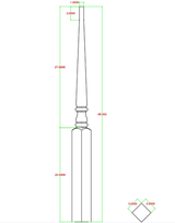 C-4019 Colonial Pin Top Stabilizer Newel Post CADD