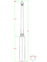 C-4030 48" Colonial Pin Top Starting Newel Post (CADD)
