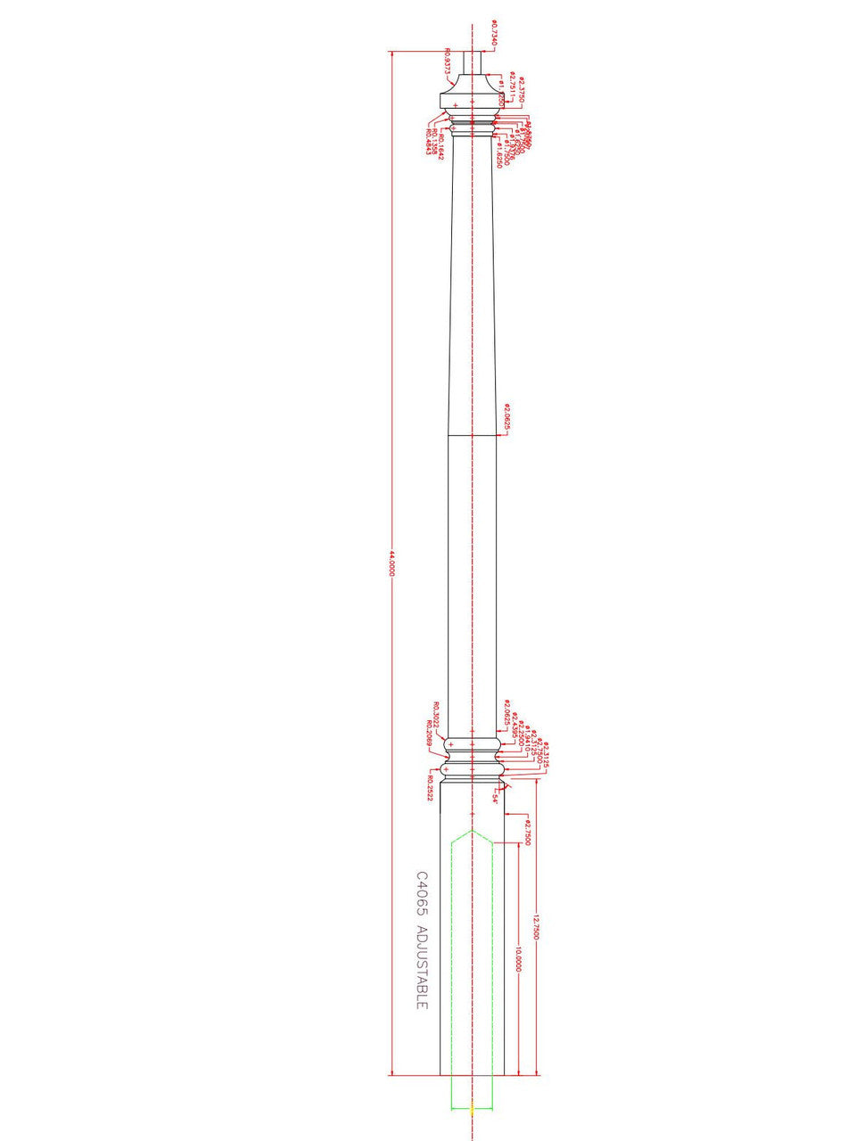 C-4065 Traditional Colonial Adjustable Newel Post (CADD)