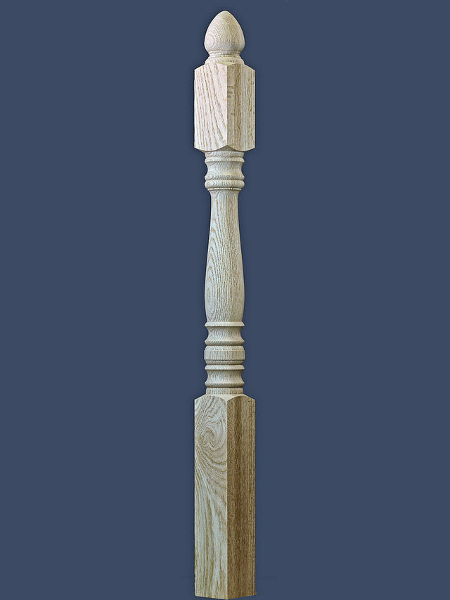 Hampton C-4245 3-1/2" X 59-1/2" Hampton Starting Ball Top Newel Post with 13" Top Block. 