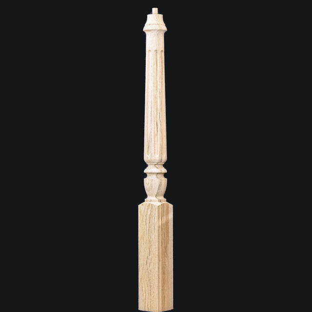 C-4275 Fluted Chippendale Pin Top Starting Newel Post