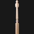 C-4280 48" or C-4280 56" Fluted Chippendale Newel Post with Acorn Top