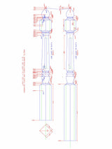 C-4280 48" Fluted Starting Ball Top Spade Top Newel Post (CADD)
