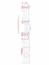 C-4285 Chippendale Fluted Spade Top Landing / Angle Newel Post (CADD)