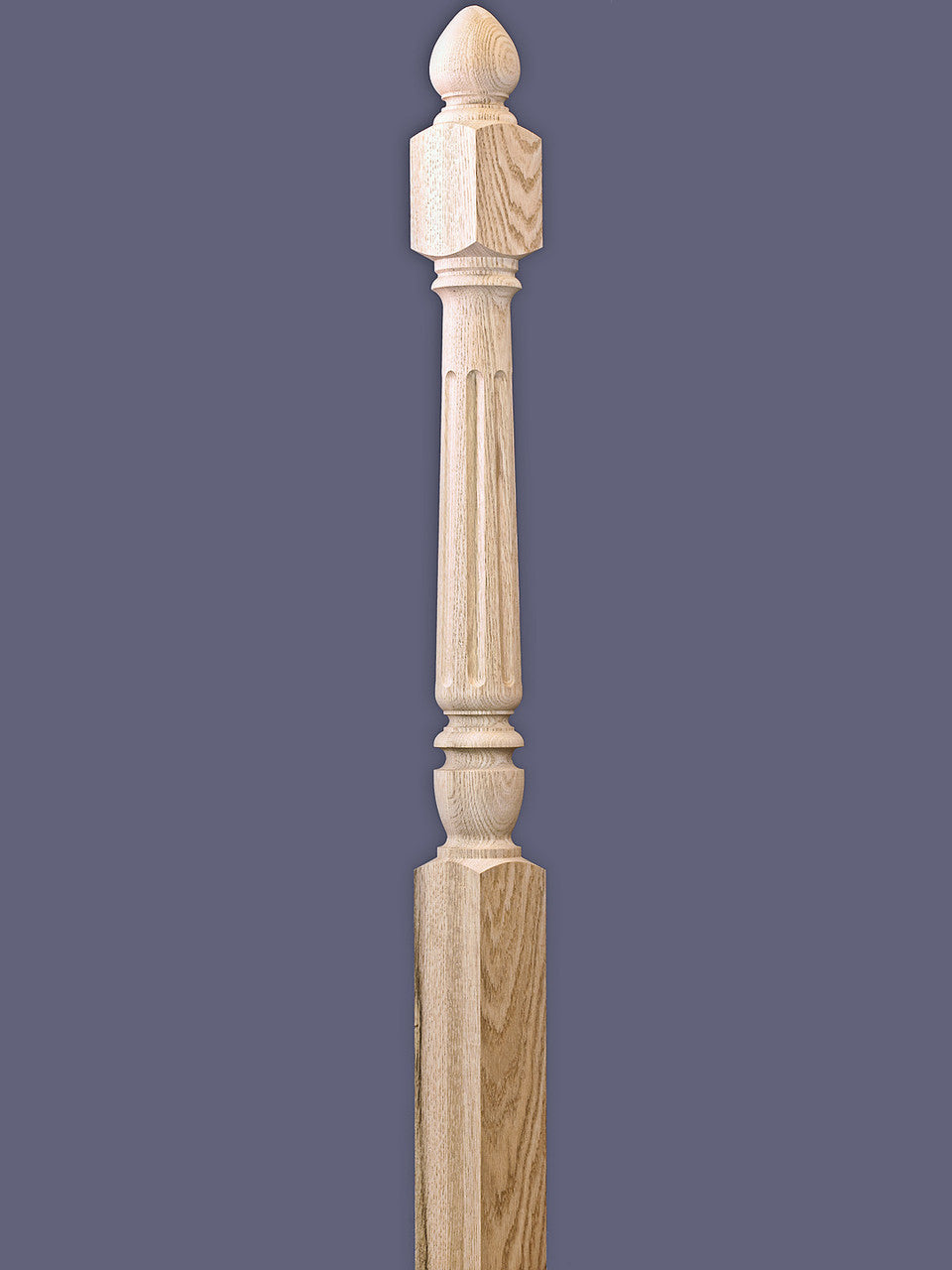 C-4285 60" Fluted Landing Spade Spade Top Newel Post
