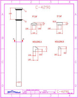 C-4290 56" Plain Box Newel Post, CADD