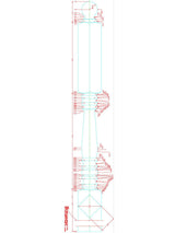 Hampton C-4556 3" X 54-inch Hampton Angle / Landing Ball Top Newel Post (CADD)