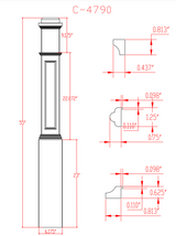 C-4790 Mission Style Box Newel Post  CADD drawing