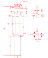 C-4890 Mission Style Large Box Newel CADD Drawing