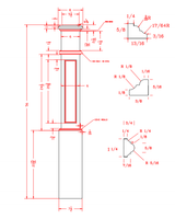 C-4891-FP Large Flat Panel Traditional Box Newel CADD Drawing