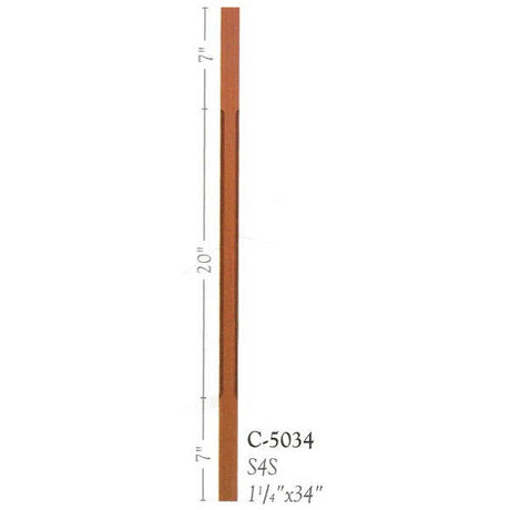 C-5034 34" Chamfered Contemporary S4S Baluster