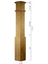 C-4090 Plain Traditional Box Newel Dimensional information
