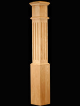 C-4095-F Large Fluted Traditional Box Newel