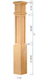C-4890 Mission Style Large Box Newel Dimensional Information