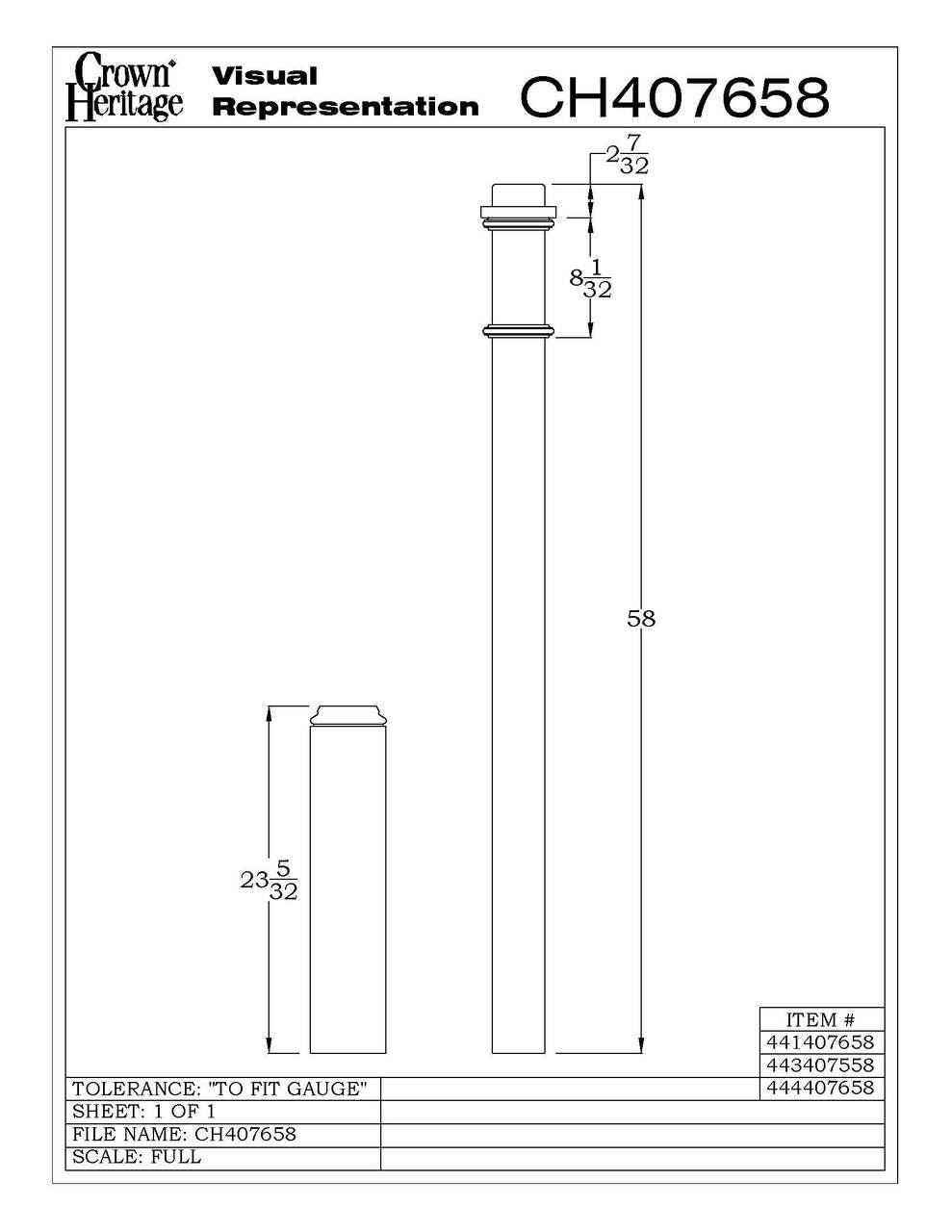 Cadd Drawing of the 4076 with dimensional information