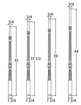 9015R 37.5" The Williamsburg Pin Top Baluster