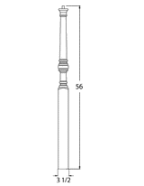 9025 56" Pin Top Intermediate Newel Post
