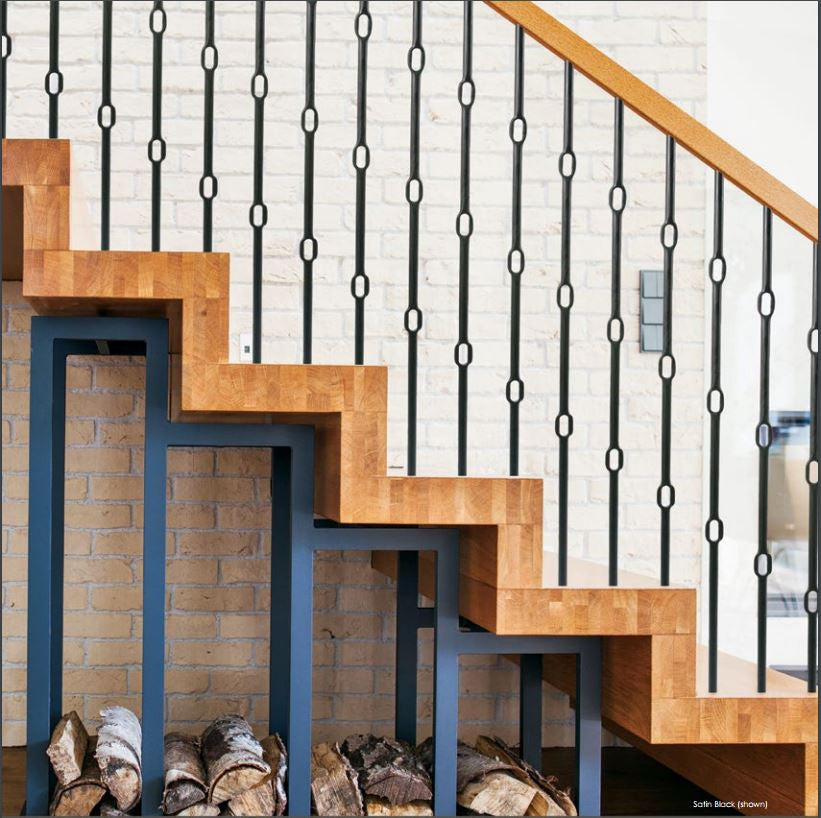 Wentworth Round Triple Ring Balusters in Satin Black