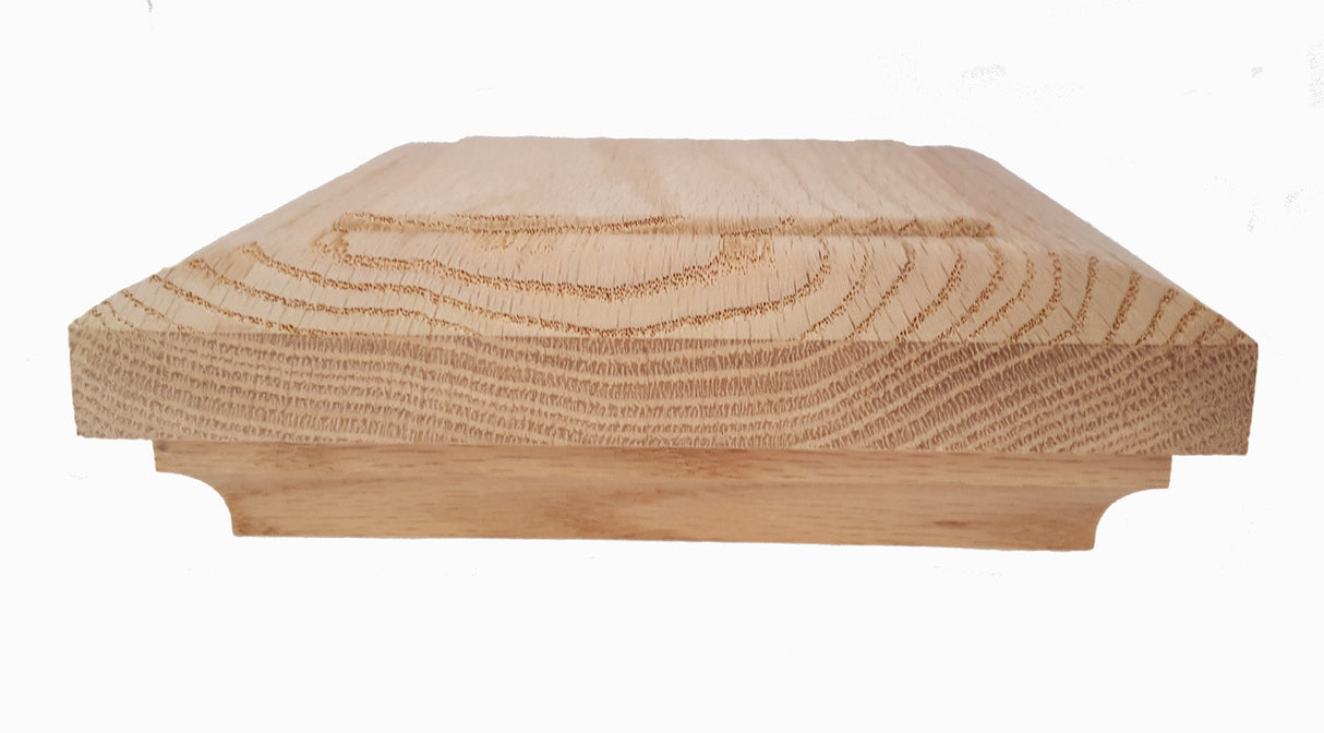 D500 5-Inch Red Oak Beveled Edge Newel Post Cap (2)